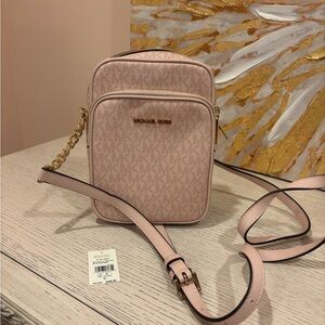 Michael Kors Blush Crossbody Bag with Gold Accents